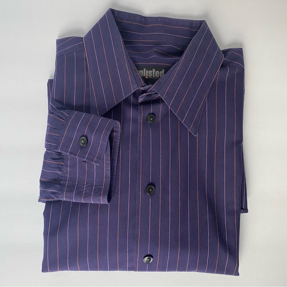 UNLISTED Kenneth Cole Mens button down dress shirt purple Large 15 34-35